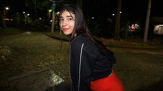 She walked back with a hard cock in her ass