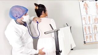 The doctor called in a male patient for an intimate examination. The man was excited