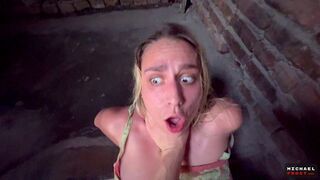 A man brutally fucked a girl on the stairs, showcasing rough intensity