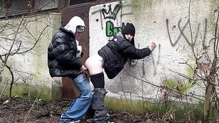 The girl was fucked in front of the public camera