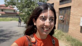 A girl is crazy and she likes to suck dick in public