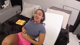 A guy fucks his stepdaughter in the pussy face to face