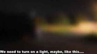 A woman has a sex experience in the car with strangers