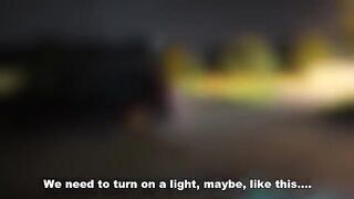 A woman has a sex experience in the car with strangers