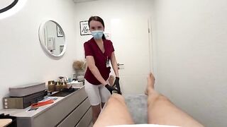 Hot nurse performs epilation before sucking dick