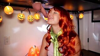 A red-haired beauty, Daphne, uses her lips to set the rhythm