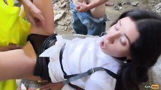Katty West was fucked hard on the construction site
