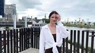 A young Russian beauty sent a distress signal from the bikini atoll