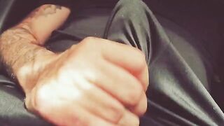 A guy masturbates with his hand, moaning dirty talk loudly