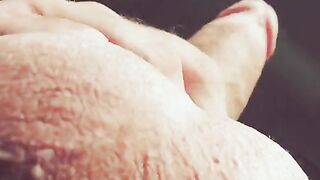 A guy masturbates with his hand, moaning dirty talk loudly
