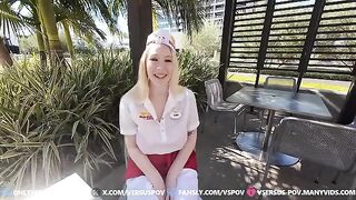 A girl with huge boobs gets fucked hard in POV style