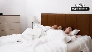 A woman is having fun with her stepson in a steamy hotel scene