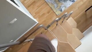 A cute 18-year-old girl relaxes with a vibrating toy