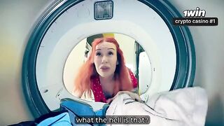 The washing machine broke down, and the sexy step mom helped me