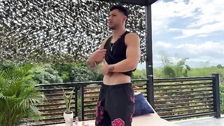 A sexy brunette has sex with her handsome masseur after a massage session
