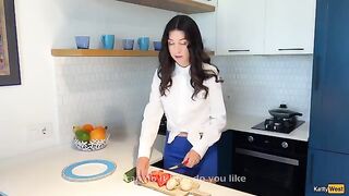 Babe doesn’t mind getting fucked in the kitchen, even hard