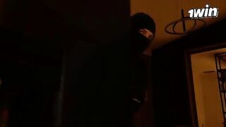 The robber broke into the house and met a busty Latina housewife