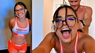 The cute Hooters waitress was fucked hard after her shift