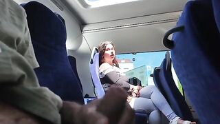 A stranger made a dick flash in the bus and received a blowjob