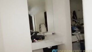 Two sexy Asian girls shared a big white dick in an intense threesome