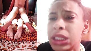 The girl took a cock in her tight ass, moaning with pleasure