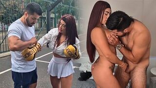 A beautiful girl is having sex with her personal trainer