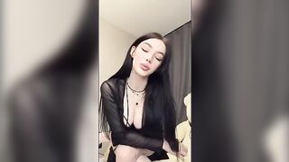 The girl in the mesh pants forces the guy to lick her pussy