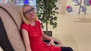 A beautiful girl agreed to have sex for money in a public restroom