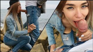 A young and sexy girl, Veronika Charm, is massaging her boyfriend’s cock