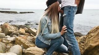 A young and sexy girl, Veronika Charm, is massaging her boyfriend’s cock