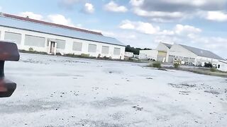 The slutty girl is getting fucked outdoors with a big gun