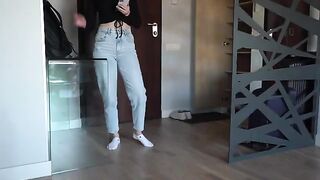 My stepsister came home early and asked me not to watch porn