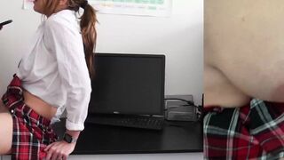 A schoolgirl got caught masturbating and the teacher got involved