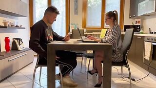 Italian secretary gets seduced and fucked by her client in her office. Dialogue in Italian