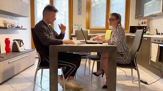 Italian secretary gets seduced and fucked by her client in her office. Dialogue in Italian