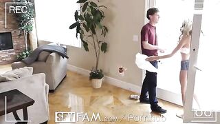 Man caught his step sister as she was getting naughty in his room