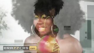 Ebony Mystique shares her skin care routine and gets intimate in a steamy threesome